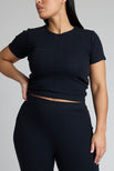 Thumbnail image #1 of Pointelle Baby Tee in Black [Neti L]