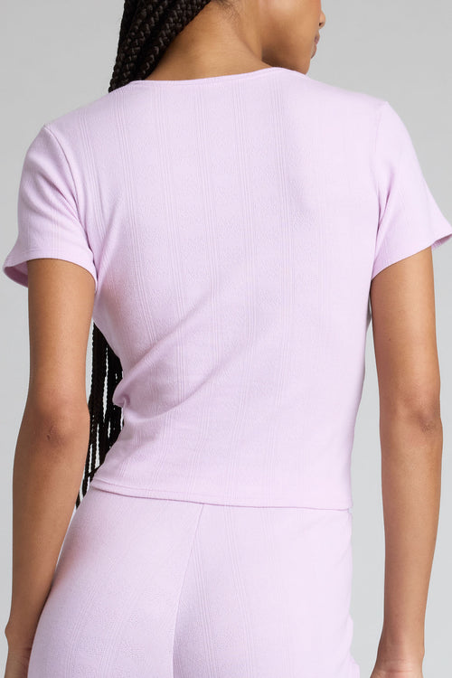 Pointelle Baby Tee in Lilac