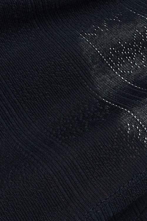 Pointelle Flare Pant in Black