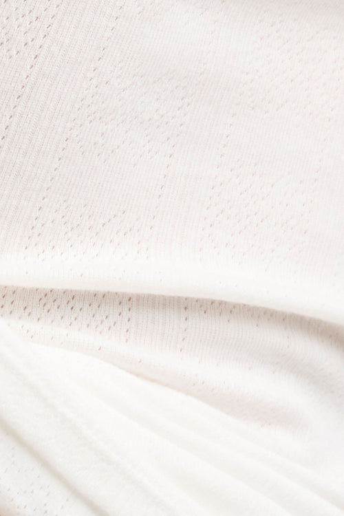 Pointelle Baby Tee in White