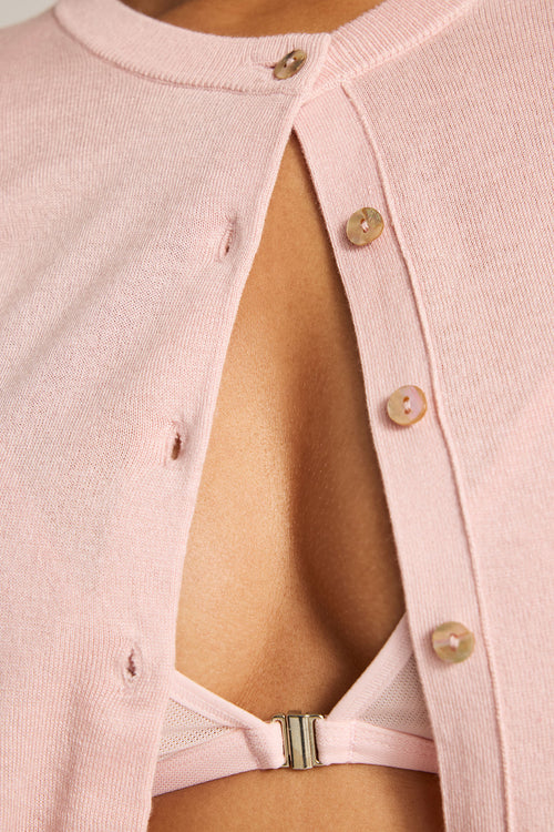 Silk Cashmere Cardi in Shell