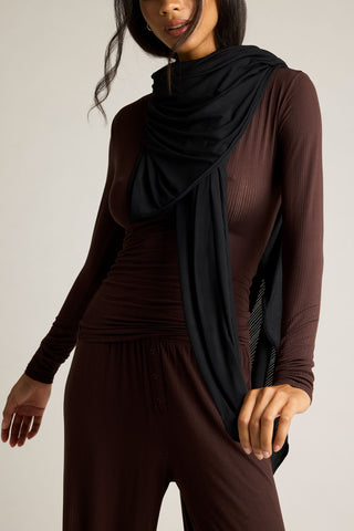 Detail view of Whipped Travel Wrap in Black for sizer