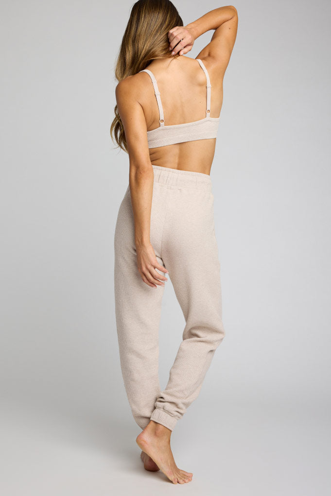 Waffle Knit Jogger in Sand