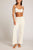 Waffle Knit Cropped Track Pant in Cream