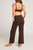 Waffle Knit Cropped Track Pant in Espresso