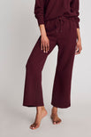 Thumbnail image #1 of Waffle Knit Cropped Track Pant in Garnet
