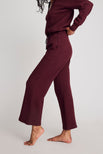 Thumbnail image #2 of Waffle Knit Cropped Track Pant in Garnet