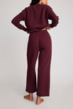 Thumbnail image #3 of Waffle Knit Cropped Track Pant in Garnet