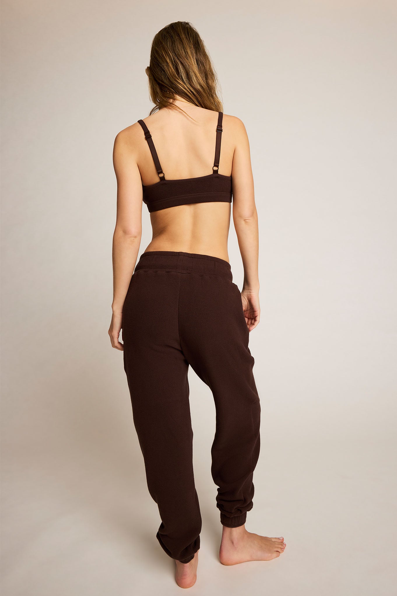 Waffle Knit Jogger in Espresso