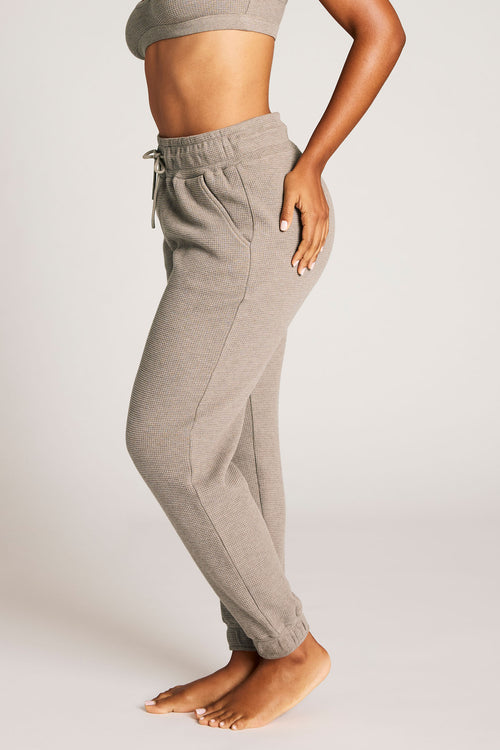 Waffle Knit Jogger in Mink