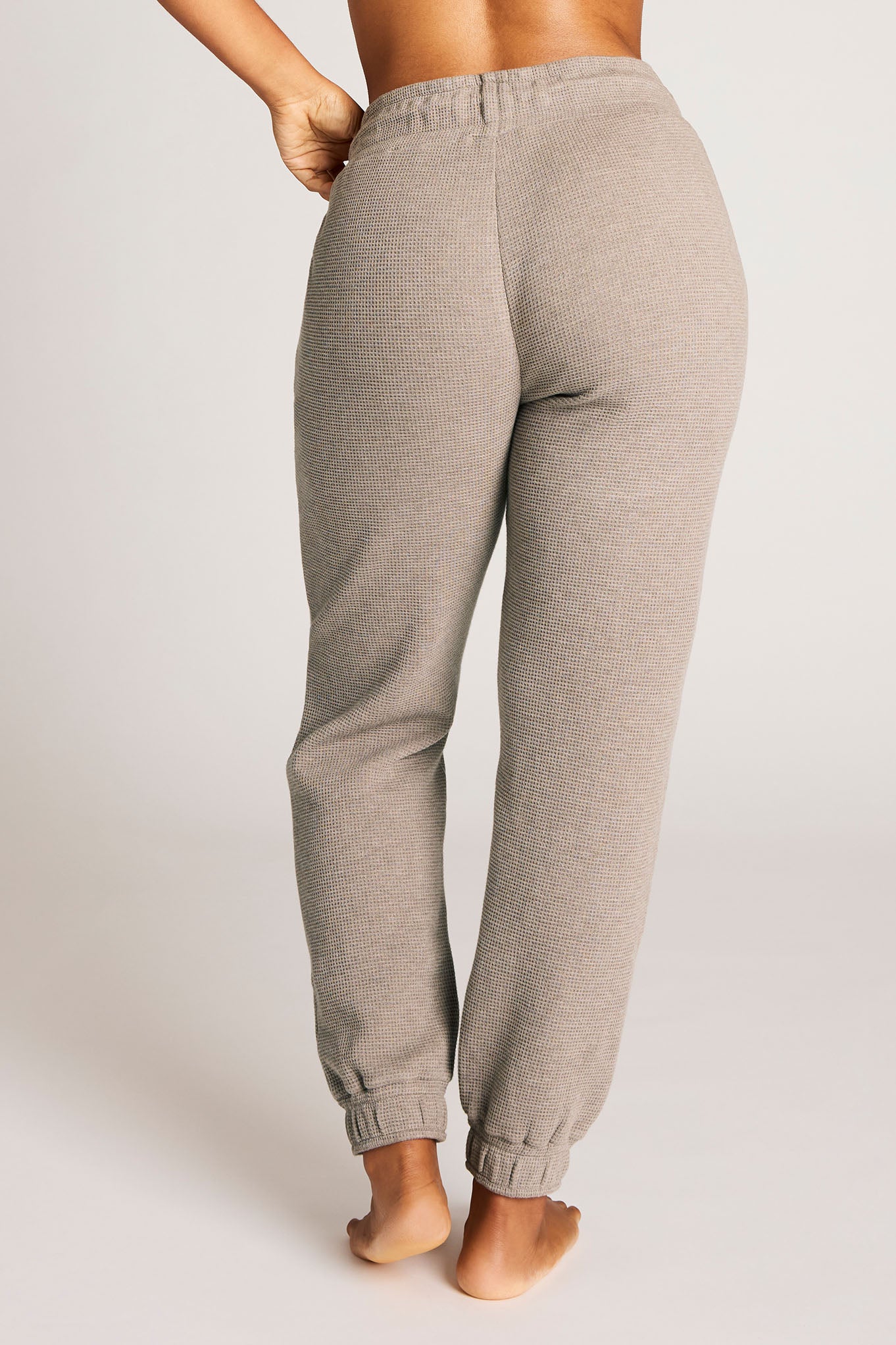 Waffle Knit Jogger in Mink