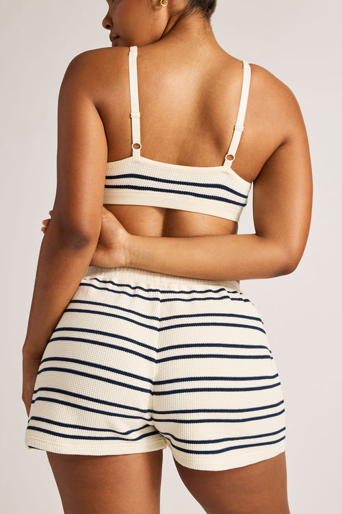 Waffle Knit Lounge Bralette in Sailor