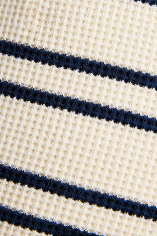 Waffle Knit Cropped Track Pant in Sailor