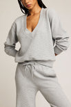 Thumbnail image #1 of Waffle Knit Deep V in Heather Grey