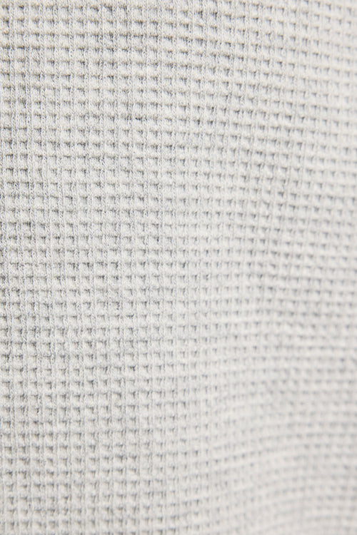 Waffle Knit Deep V in Heather Grey