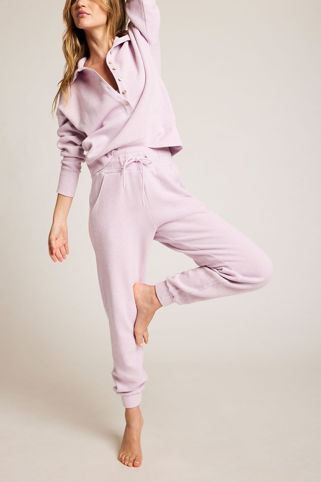Waffle Knit Jogger in Lilac front