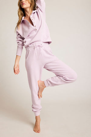 Waffle Knit Jogger in Lilac front