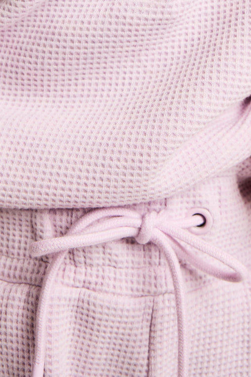Waffle Knit Jogger in Lilac detail