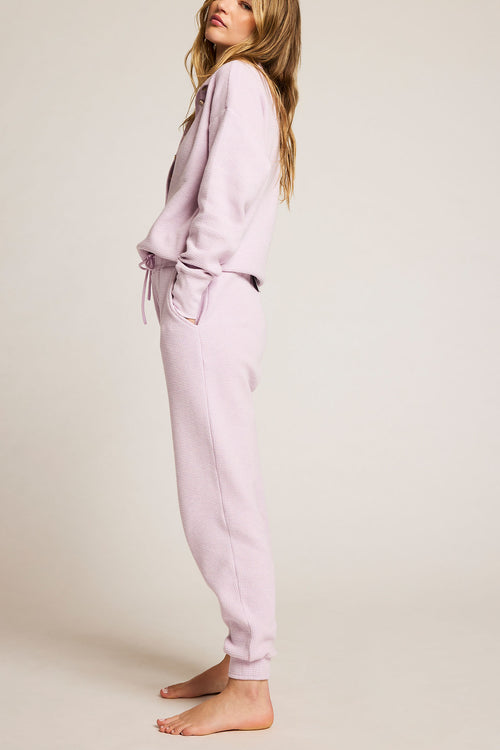 Waffle Knit Jogger in Lilac side