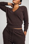 Thumbnail image #1 of Waffle Knit Deep V in Ganache