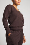 Thumbnail image #3 of Waffle Knit Deep V in Ganache