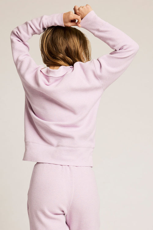 Waffle Knit Pullover in Lilac back