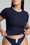 Thumbnail image #1 of Whipped Baby Tee in Navy + White [Neti L]
