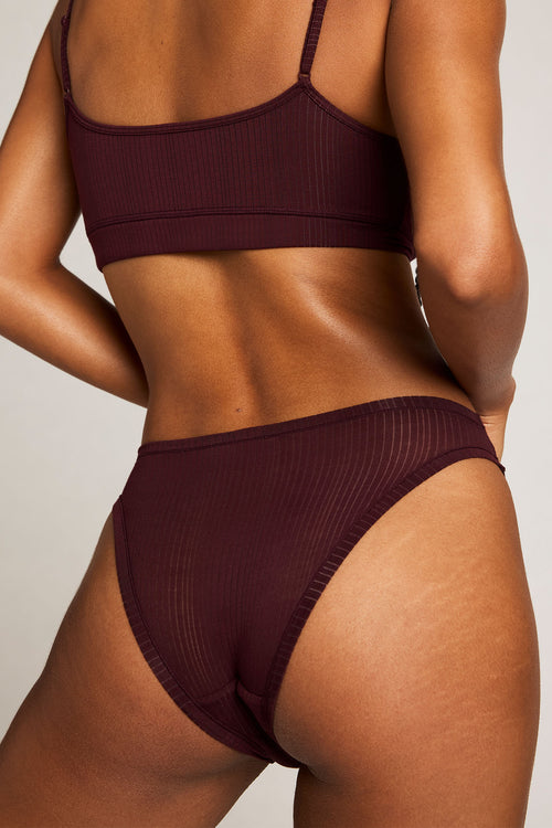 Whipped French Cut Brief in Garnet