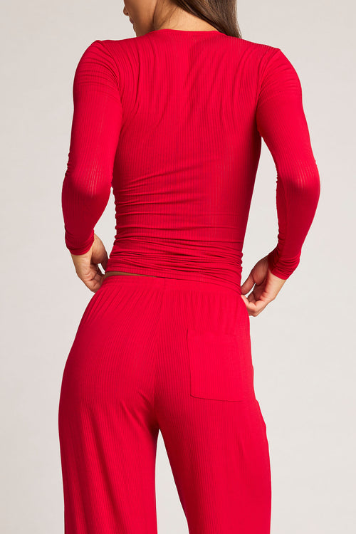 Whipped Henley in Cerise