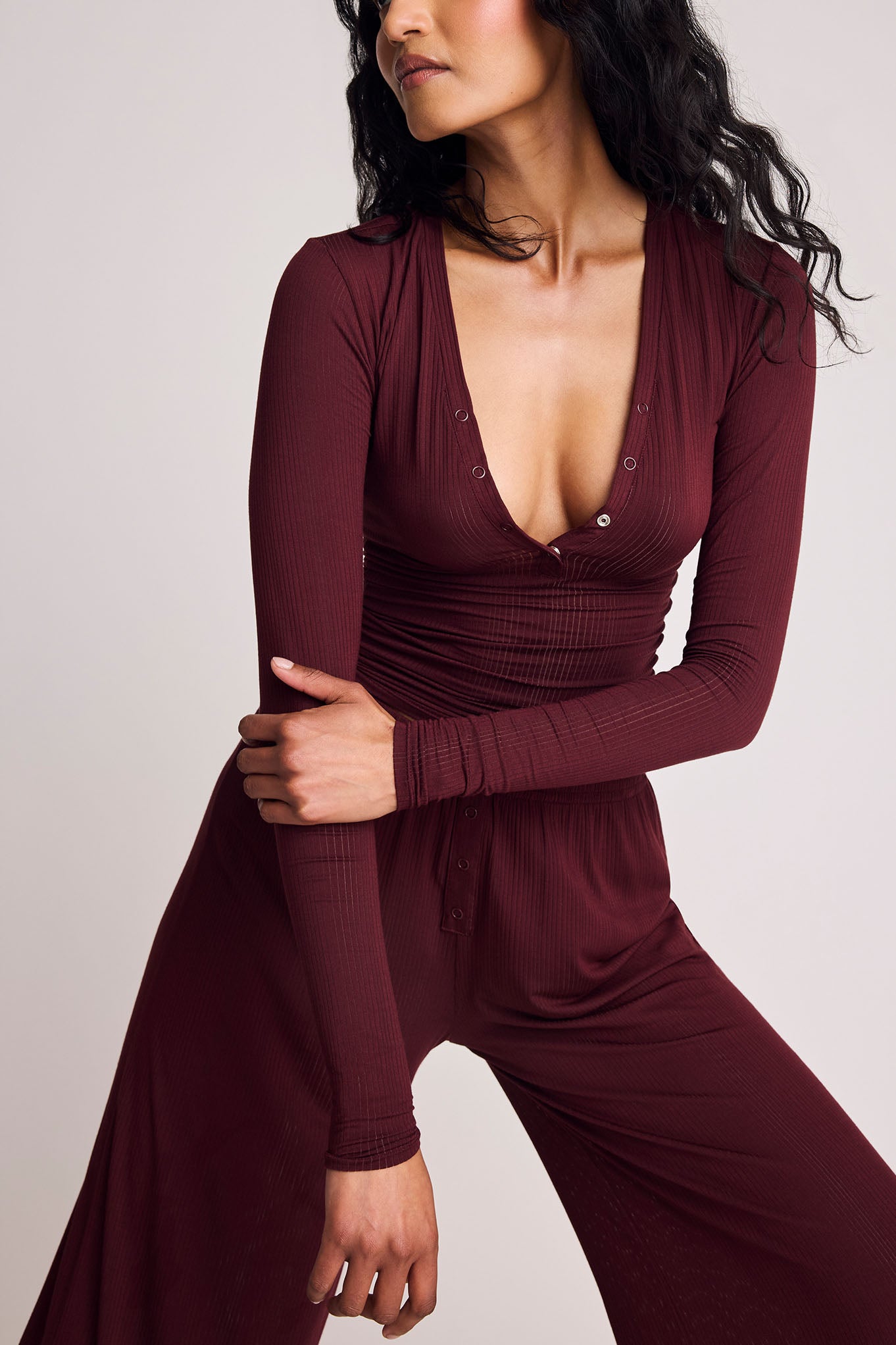Whipped Henley in Garnet