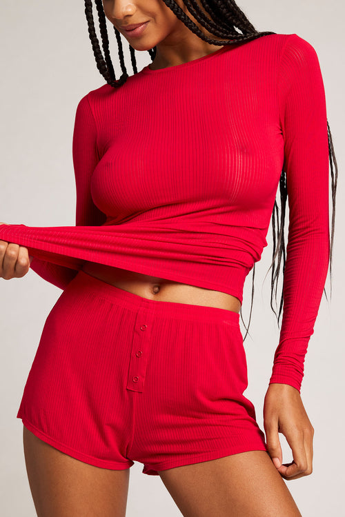 Whipped Long Sleeve in Cerise