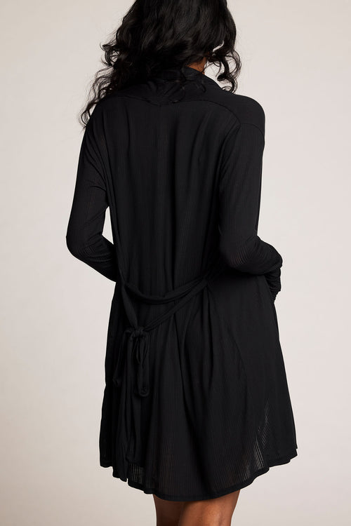 Whipped Mini Robe in Black