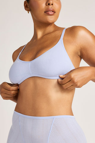 Detail view of Whipped Non-Wire Bra in Muse for sizer