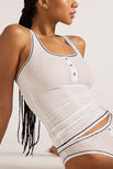 Thumbnail image #1 of Whipped Racerback Tank in White + Black