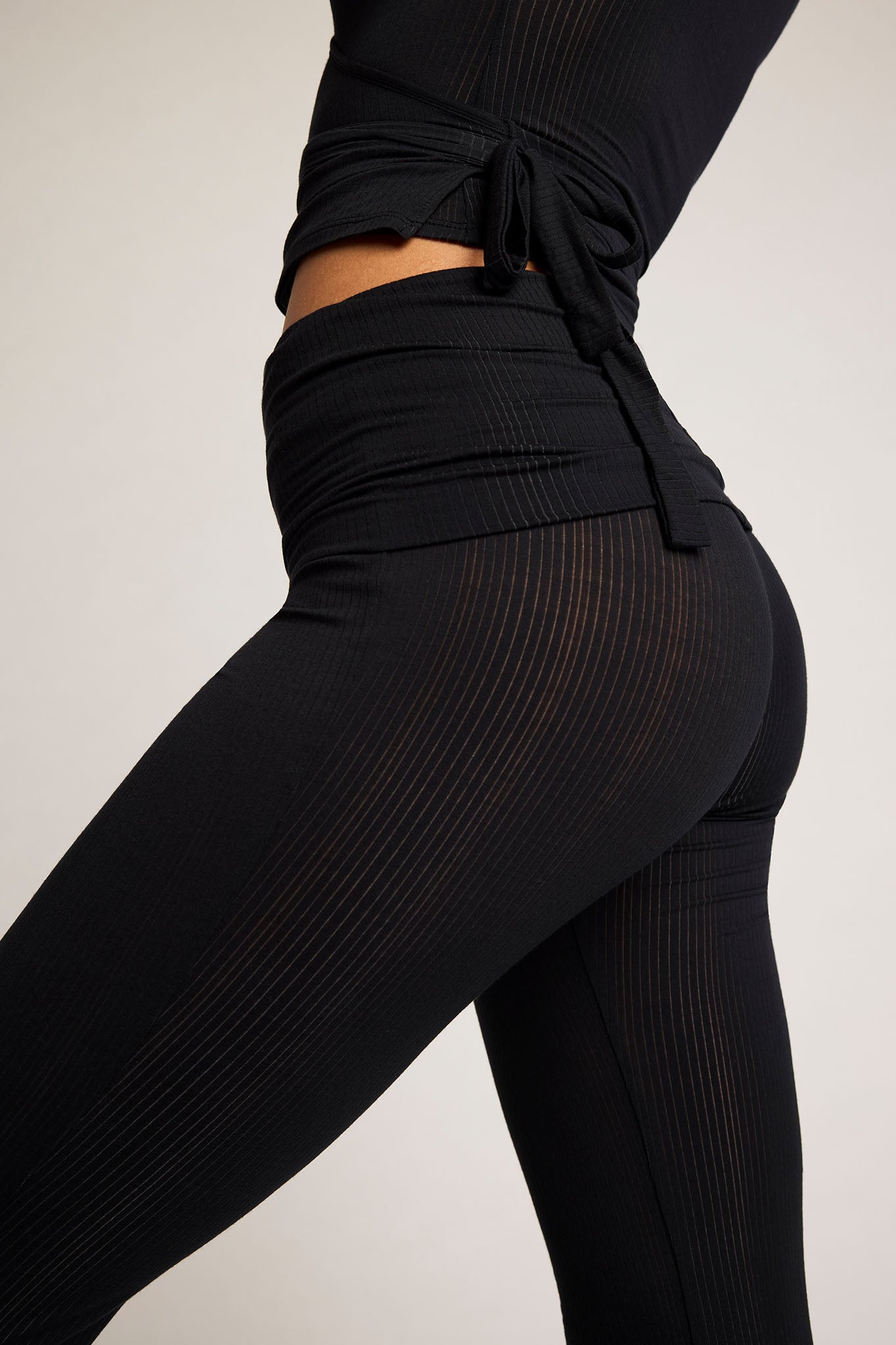 Whipped Roll Down Pant in Black