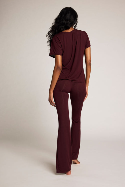 Whipped Roll Down Pant in Garnet