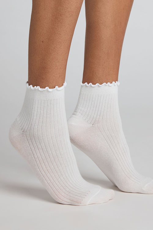 Flutter Sock in White