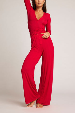 Detail view of Whipped Track Pant in Cerise for sizer