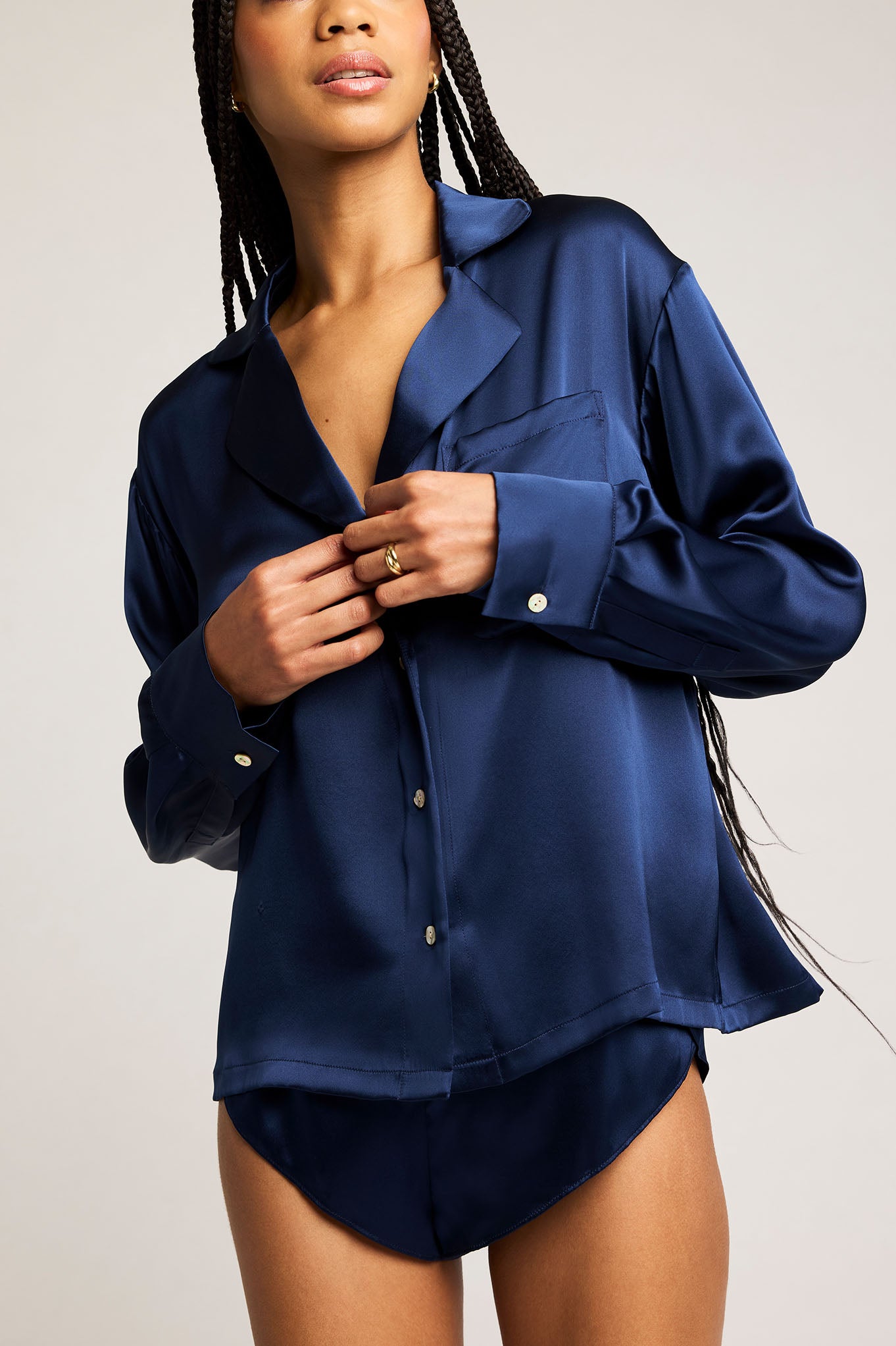 Eclipse Silk Shirt in Navy