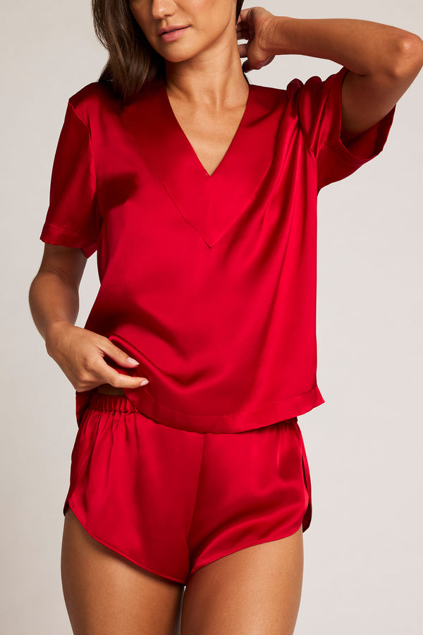 Sieve Dipped Thong in Cerise