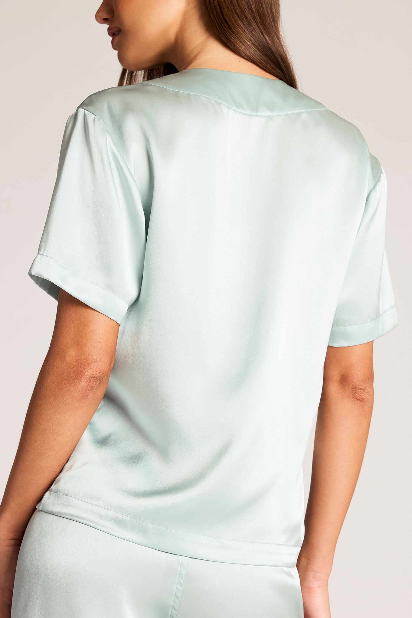 Eclipse Washable Silk V-Top in Mist