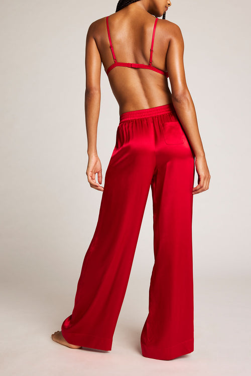 Eclipse Silk Track Pant in Cerise
