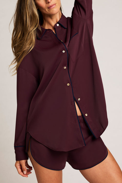 Women's Supreme Shirt Top in Garnet - NEGATIVE Women's Supreme Shirt Top in Garnet - NEGATIVE