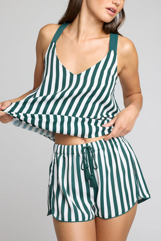 Detail view of Supreme Tank in Ivy Stripe for sizer