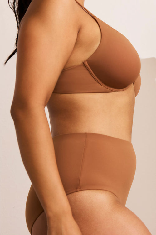 Swim High Waist Bottom in Fawn