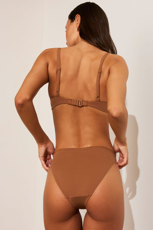 Swim Plunge Top in Fawn