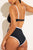 Swim High Waist Bottom in Black + White