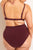 Swim High Waist Bottom in Garnet