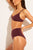 Swim High Waist Bottom in Garnet