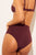 Swim High Waist Bottom in Garnet
